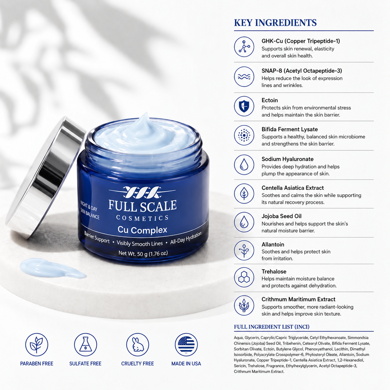 Cu Complex Copper Peptide Cream